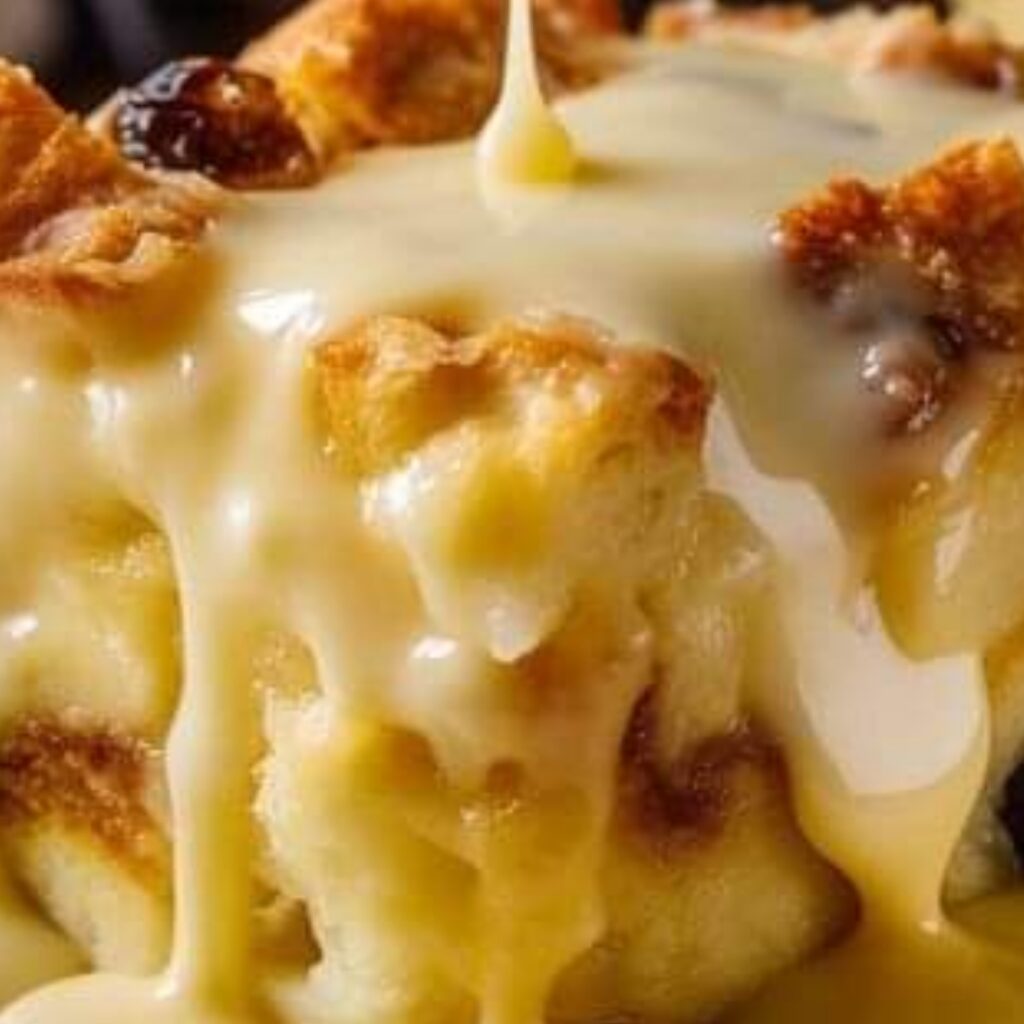 Old Fashioned Bread Pudding With Vanilla Sauce Flavorful Recipes 2250